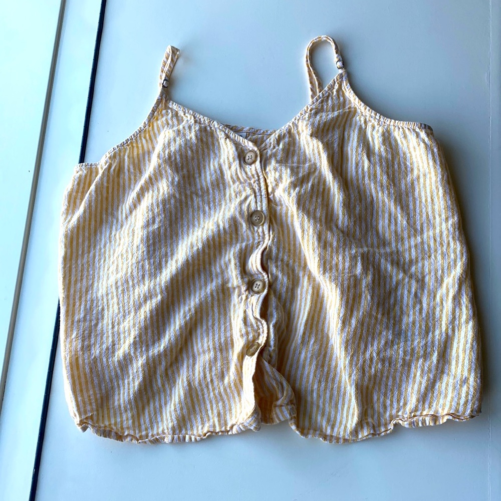 BP. Yellow and White striped tank